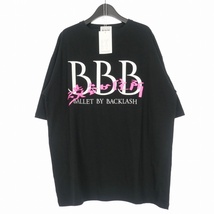 未使用品 バレエ バイ バックラッシュ Ballet by BACKLASH プリント Tシャツ 半袖 F ブラック 黒 IV23-11-BKW-03 レディース_画像1