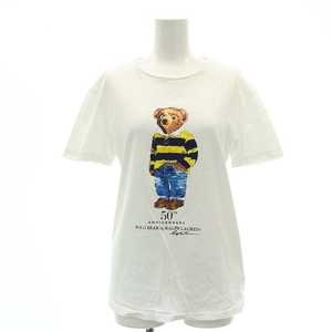 ポロ ラルフローレン POLO RALPH LAUREN ポロベア 50TH 限定Tシャツ カットソー 半袖 プリント XS 白 ホワイト マルチカラー メンズ