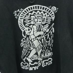 ヴィヴィアンウエストウッド ワールズエンド worlds end Keith Haring 変形ロングTシャツ カットソー 長袖 Vネック 黒 ブラック グレー /CXの画像6