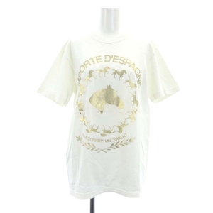 グラニフ graniph プリントTシャツ カットソー 半袖 コットン M オフホワイト ゴールド色 /NR ■OS ■SH レディース