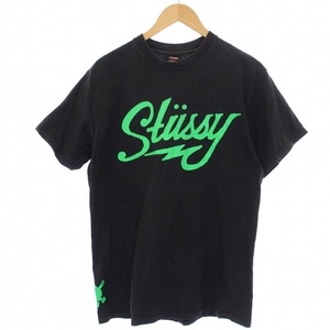 ステューシー STUSSY 00's Tシャツ カットソー 半袖 クルーネック プリント メキシコ製 M 黒 ブラック /BM メンズ