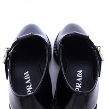 プラダ PRADA Mary Jane T-strap shoes メリージェーン Tストラップ ローファー チャンキーヒール レザー 34.5 21.5cm 黒 ブラック /KH レ_画像6