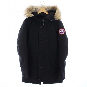 未使用品 CANADA GOOSE Jasper Parka ジャスパーパーカ ダウンジャケット アウター コヨーテファー フード XS 黒 ブラック 3438JM