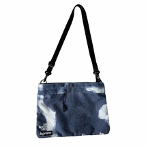 シュプリーム SUPREME NM72154 THE NORTH FACE 21AW Bleached Denim Shoulder Bag デニムプリント ショルダーバッグ 青 ブルー メンズ_画像1