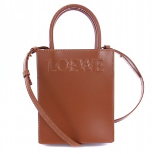 ロエベ LOEWE スタンダード A5 トートバッグ ハンドバッグ ショルダーバッグ カーフレザー 茶 ブラウン /KH ■OH レディース