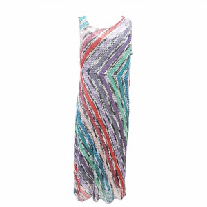 ミッソーニ MISSONI ニット ドレス ワンピース ノースリーブ ロング ストライプ マルチカラー 42 0506 レディース