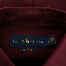 ラルフローレン RALPH LAUREN ボタンダウンシャツ 長袖 コットン ロゴ刺繍 コットン M ボルドー /AN37 メンズ_画像3