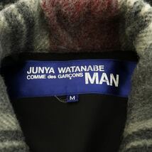 ジュンヤワタナベマン JUNYA WATANABE MAN COMME des GARCONS AD2005 05AW ステンカラージャケット チェック柄 M 赤_画像3