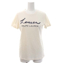 ローレンラルフローレン LAUREN RALPH LAUREN Tシャツ スパンコール ハーフスリーブ プルオーバー 長袖 XS アイボリー_画像1