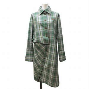  Vivienne Westwood red label beautiful goods close year shirt One-piece long sleeve long asime Logo check green series 00 0510 lady's 