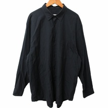 コモリ COMOLI 22AW コモリシャツ 長袖 黒 ブラック 3 約Lサイズ W03-02001_画像1