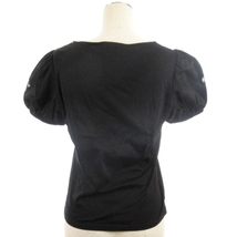 エムズグレイシー M'S GRACY Tシャツ カットソー 半袖 フラワーモチーフ ブラック 40 レディース_画像3