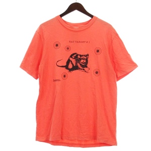 シュプリーム SUPREME RAT TARGET ラット ターゲット Tシャツ カットソー 半袖 コットン USA製 オレンジ系 L ☆AA★ メンズ