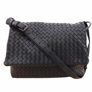  Bottega Veneta BOTTEGA VENETA сетка сумка на плечо наклонный .. Cross корпус заслонка кожа чёрный черный 0509reti-