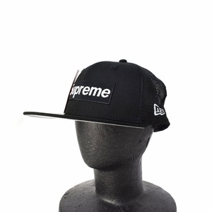 未使用品 シュプリーム SUPREME × New Era Box Logo Mesh キャップ 野球帽 帽子 ロゴ 7 1/4 黒 ブラック メンズ