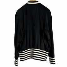 未使用品 セリーヌ CELINE 22SS SATIN VARSITY TEDDY JACKET サテン バーシティ テディ 44 ジャケット 上着 ブルゾン 黒 ブラック 2V57H851_画像2