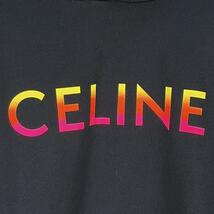 未使用品 セリーヌ CELINE 22AW グラデーション ロゴ プリント プルオーバー フーディー パーカー XL 黒 ブラック 2Y753670Q メンズ_画像6