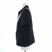 メゾンマルジェラ 1 Maison Margiela 1 16AW ステンカラージャケット 半袖 総柄 比翼ボタン 42 M 黒 ブラック S29BN0211 /KH レディース_画像2