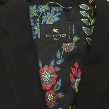 エトロ ETRO セットアップ 上下 スーツ 22年 総柄ジャケット テーラード パンツ ストレート 44 黒 ブラック /HK ■OS レディース_画像6