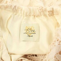 ノエラ Noela 10th Anniversary フレアワンピース ロング 総レース 花柄 半袖 M 白 ホワイト ピンクベージュ /KQ レディース_画像4