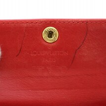 ルイヴィトン LOUIS VUITTON PARIS M91982 モノグラム ヴェルニ ポルトモネ ビエ カルト クレディ 二つ折り財布 ミニ ロゴ 赤_画像4