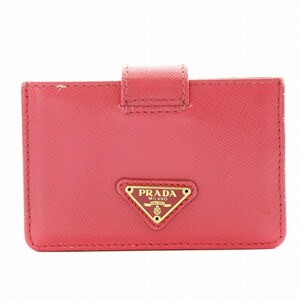 プラダ PRADA 三角プレート サフィアーノ レザー カードケース 名刺入れ ピンク 1M1211 /AN18 ●D ■OH レディース