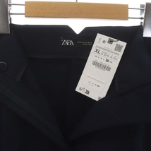 未使用品 ザラ ZARA ハイウエスト テーパードパンツ ストレッチ XL 紺 ネイビー /ES ■OS レディース_画像3