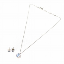 スワロフスキー SWAROVSKI Gloria Light Sapphire Set ネックレス ピアス 2点セット クリスタル 青 ブルー シルバー色 993484 /YI29 レディ_画像1