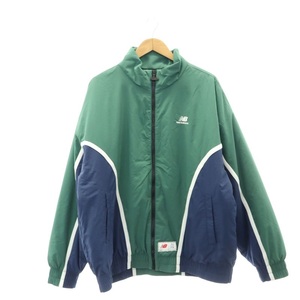 ニューバランス NEW BALANCE 23AW Hoops 中綿ウーブン ジャケット ジップアップ 2XL 緑 紺 白 /HK ■OS ■AD メンズ