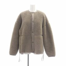 ハイク HYKE FAUX SHEARLING JACKET ジャケット ノーカラー ボア 1 S モカ /AT ■OS レディース_画像1