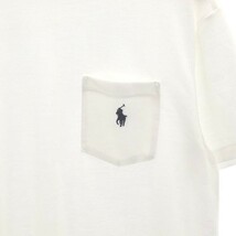 ラルフローレン RALPH LAUREN ロンハーマン別注 鹿の子 Tシャツ カットソー 半袖 ポニー刺繍 クルーネック S 白 ホワイト_画像5