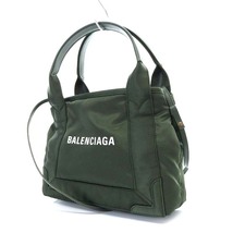 未使用品 バレンシアガ BALENCIAGA 390346 NAVY カバス XS トートバッグ ショルダーバッグ 2way 斜め掛け ナイロン ポーチ付き カーキ_画像6