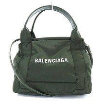 未使用品 バレンシアガ BALENCIAGA 390346 NAVY カバス XS トートバッグ ショルダーバッグ 2way 斜め掛け ナイロン ポーチ付き カーキ_画像1