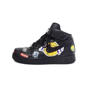 ナイキ NIKE シュプリーム Supreme NBA Air Force 1 Mid 07 Black エアフォース1 ミッド スニーカー US10.5 黒 ブラック AQ8017-001 ☆AA★