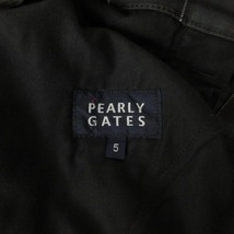 パーリーゲイツ PEARLY GATES 美品 パンツ スラックス ゴルフウェア タータンチェック ロゴ 刺繍 ストレート ストレッチ 紺 緑 5_画像3