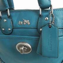 コーチ COACH ハンドバッグ ショルダー 2way ライダー24 サッチェル 33690 ブルーグリーン 青緑 鞄 ■SM1 レディース_画像7