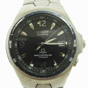 シチズン CITIZEN アテッサ 腕時計 エコドライブ アナログ デイト A412-T003265Y 黒文字盤 シルバーカラー ウォッチ メンズ
