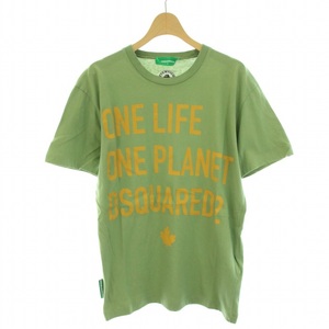 未使用品 ディースクエアード タグ付き ONE LIFE ORGANIC COTTON COOL T-SHIRT S78GD0048 Tシャツ カットソー 半袖 クルーネック ロゴ プリ