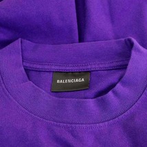 バレンシアガ BALENCIAGA ロゴ刺繍 Tシャツ カットソー 半袖 XS 紫 パープル 615965 /HS ■OS ■SH レディース_画像7