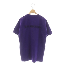 バレンシアガ BALENCIAGA ロゴ刺繍 Tシャツ カットソー 半袖 XS 紫 パープル 615965 /HS ■OS ■SH レディース_画像2