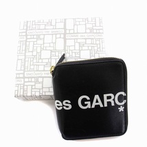 コムデギャルソン COMME des GARCONS Huge Logo Wallet ウォレット 二つ折り財布 ラウンドファスナー レザー 黒 ブラック SA2100HL /YM メ_画像9