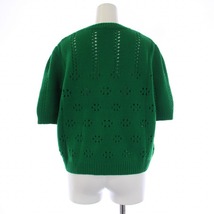 ミュウミュウ miumiu ニット セーター 半袖 クルーネック カシミヤ イタリア製 38 S 緑 グリーン /BM レディース_画像3