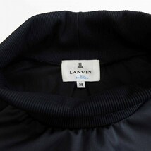 ランバンオンブルー LANVIN en Bleu 美品 タフタ コンビ ドロスト フレア カットソー 長袖 3316704 ネイビー 38 M相当 レディース_画像4