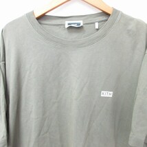 キスニューヨークシティ KITH NYC 美品 23SS SMALL BOX LOGO Tシャツ カットソー スモールボックスロゴ KHM031313 半袖 カーキ L_画像3