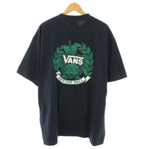 VANS BEAMS別注 TOKYO DESIGN COLLECTIVE TOKYO CRUISE Tシャツ カットソー クルーネック Vガゼット 半袖 ロゴプリント XXL 紺 メンズ_画像2