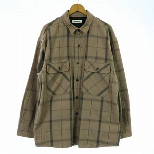 MONKEY TIME アローズ HEAVY OMBRE CHECK OVER SIZED CPO オーバーサイズドシャツ シャツジャケット チェック 1 S グレージュ