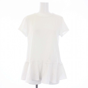 ヨーコチャン YOKO CHAN Tシャツ カットソー 半袖 ペプラム 38 M 白 ホワイト /KH レディース