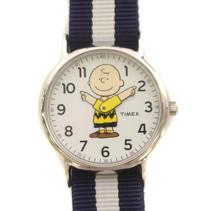 タイメックス TIMEX PEANUTS 腕時計 クォーツ アナログ 2針 白文字盤 紺 ネイビー /YI2 レディース