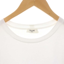 セリーヌ CELINE by Hedi Slimane ルーズTシャツ カットソー 半袖 ロゴ刺繍 XS 白 ホワイト 黒 ブラック /DO ■OS ■AD メンズ_画像3