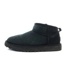 アグ オーストラリア UGG australia Classic Ultra Mini ムートンブーツ ショート フラット スエード US6 23cm 黒 ブラック 1116109_画像2